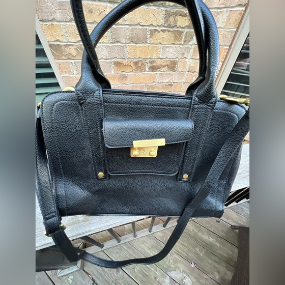 3.1 PHILLIP LIM X TARGET Pebbled Black Vegan Leather Satchel Bag Purse - Picture 4 of 16